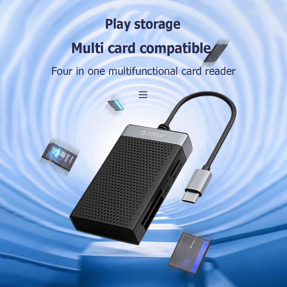 

USB-устройство для чтения карт памяти ORICO Type-C, USB 3,0, кабель 15 см