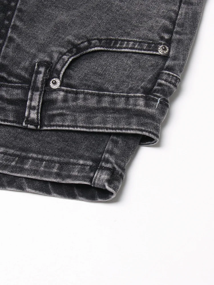 Female Fashion Clothing New High Waist Solid Minimalist Denim Patchwork Irregular Hem Short Skirts For Women