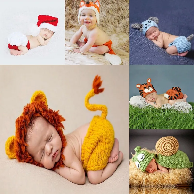 

Newborn Photography Clothing Handmade Knitted Baby Costume Shooting Accessoires Baby Clothes Photo Props 12 Types Outfit