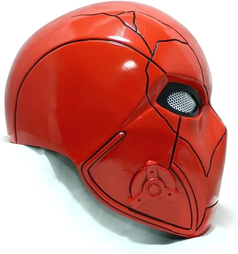 

Red Hood Helmet with Crack Mask Cosplay Helmet Halloween Mask Costume Prop Fans Collection Free Shipping