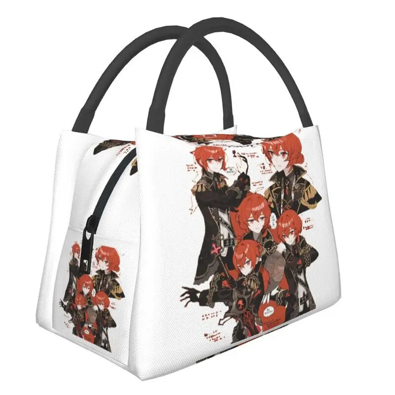 

Diluc Ragnvindr Thermal Insulated Lunch Bags Games Genshin Impact Resuable Lunch Tote for Outdoor Camping Storage Meal Food Box