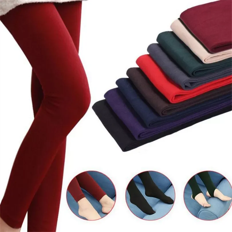 

YRRETY Leggings Warm Women Heat Fleece Stretchy Leggings Warm Fleece Lined Slim Thermal Pants Leggings Mujer Casual Leggings