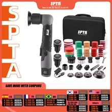 SPTA  12V Cordless Mini Car Polisher RO/DA Micro Scratches Killer Cordless Detail Polisher With Adjustment Speed & 2 Batteries