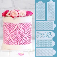 geometric plant pattern cake stencil plastic lace cake border stencils template diy drawing painting fondant pastry bakeware