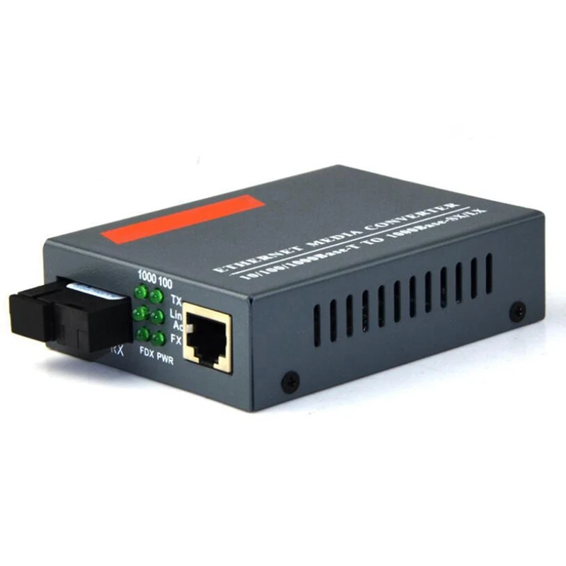 

2X Gigabit Fiber Optical Media Converter HTB-GS-03 1000Mbps Single Fiber SC Port External Power Supply, B Port Terminal