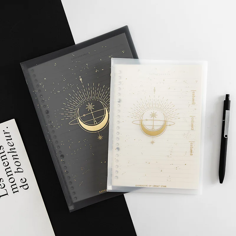 

A5 Loose Leaf Soft Side Notebook Journal Planner Transparent Horizontal Line Notebooks School Office Stationery