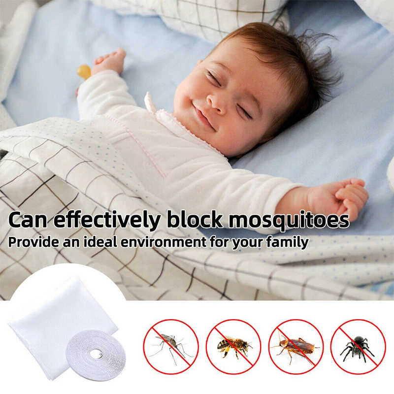 

Door Mesh Fly Insect Door Netting Window Net Anti-mosquito Mosquito Net Useful Self-adhesive White Black Door Window Screens