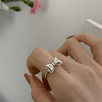 fmily fashion bow ring 925 sterling silver temperament light luxury elegant and exquisite new jewelry for girlfriend gift