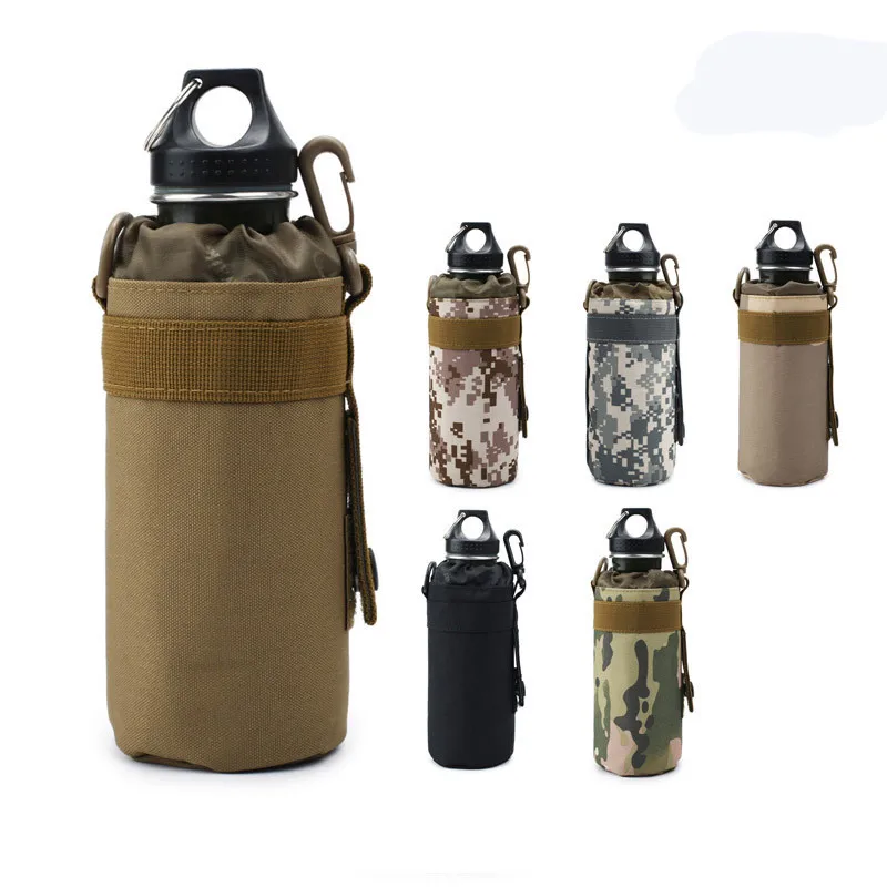 

Tactical Water Bottle Carrier 500ml Outdoor Molle Pouch Bag Travel Hiking Drawstring Water Bottle Holder Kettle Carrier Bag