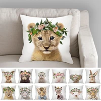 cute baby animals cushion covers bunny rabbit horse sheep bear puffin 45x45 racoon print decorative velvet pillow case