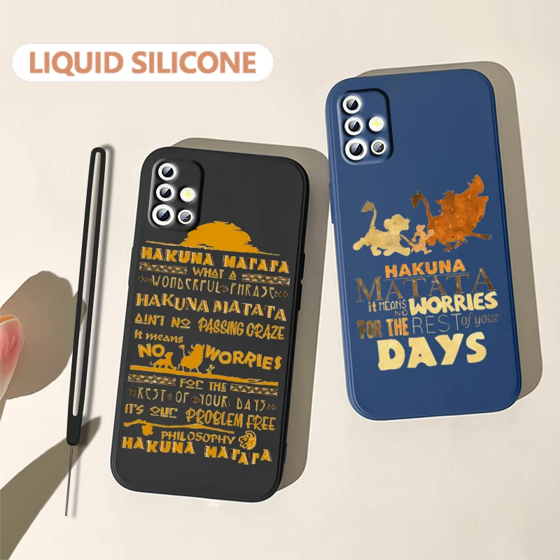 

The Lion King Cartoon For Samsung Galaxy A71 A51 A81 A91 A41 A31 A21S A11 A01 A50 A30 A20S Liquid Rope Phone Case Coque Capa