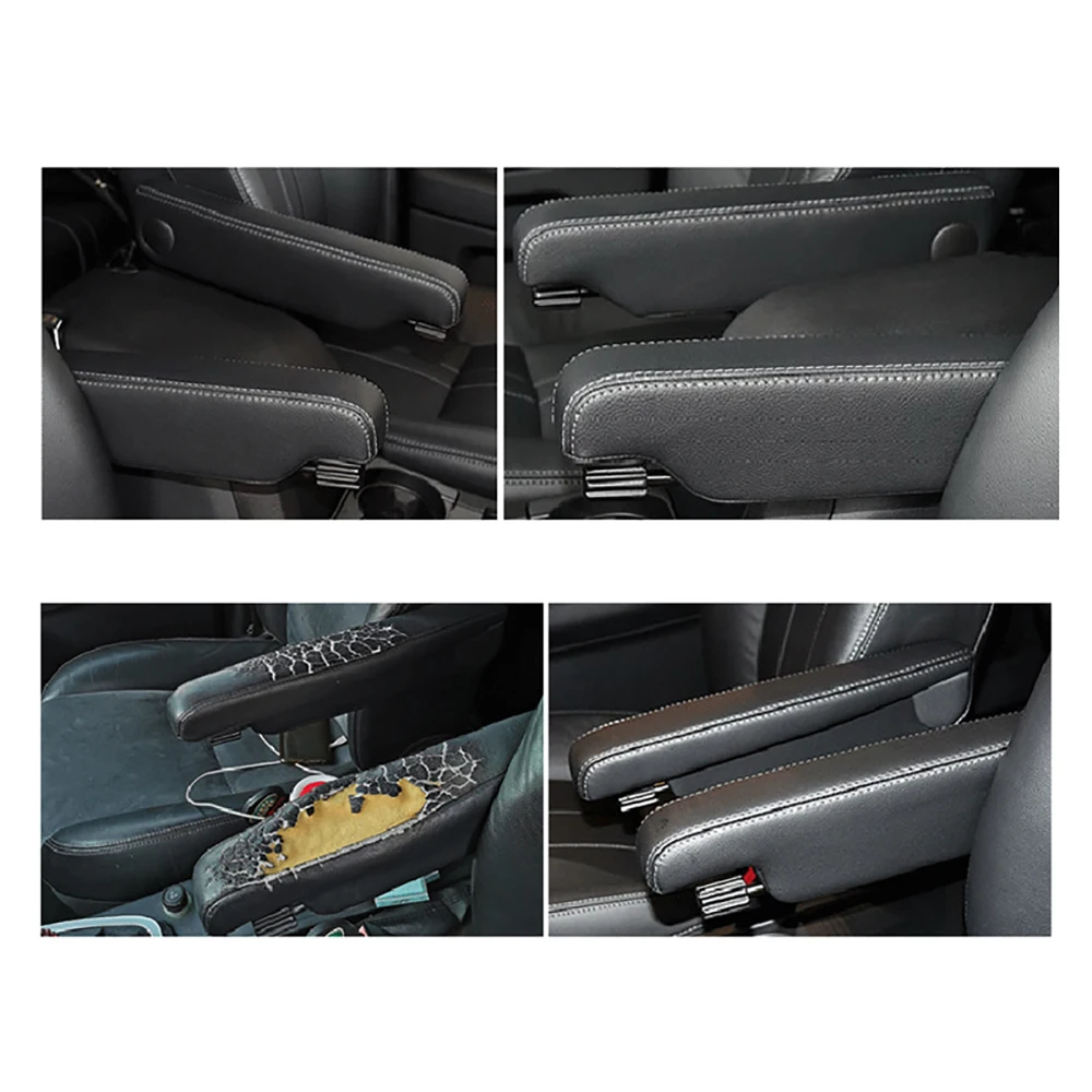 

Car Seat Armrest Cover Decor Waterproof 07-15 Breathable Front Leather