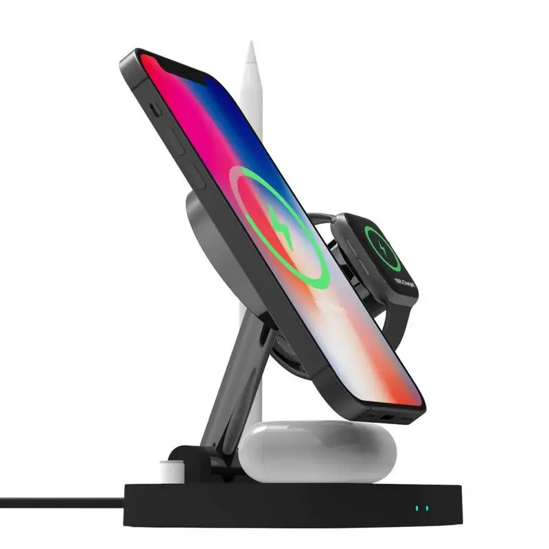 

4 In 1 Wireless Charger ForiPhone Charging Dock Station ForApple Watch Pencil Charger Type C Foldable Stand Fast Charging