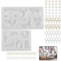 12 horoscopes silicone casting molds jewelry tools for diy resin horoscopes pendants keychain uv epoxy art craft handmade making