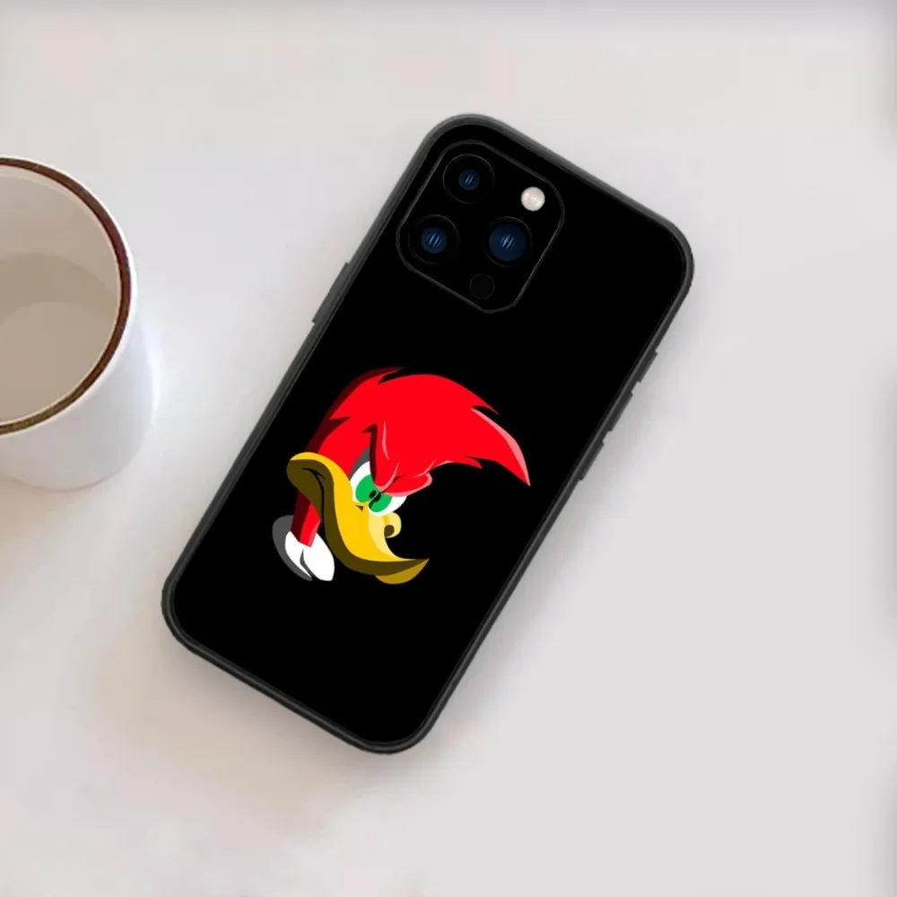 Чехол Т-The W-Вуди W-Woodpecker для телефона iPhone 13 14 15 11 12 X XS Mini Pro Max черный чехол