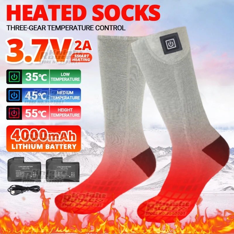 

Winter 5000mah Heated Socks Thermosocks Men's Women's Thermal Heating Foot Warmer Electric Socks Warm Socks CyclingTrekking Ski