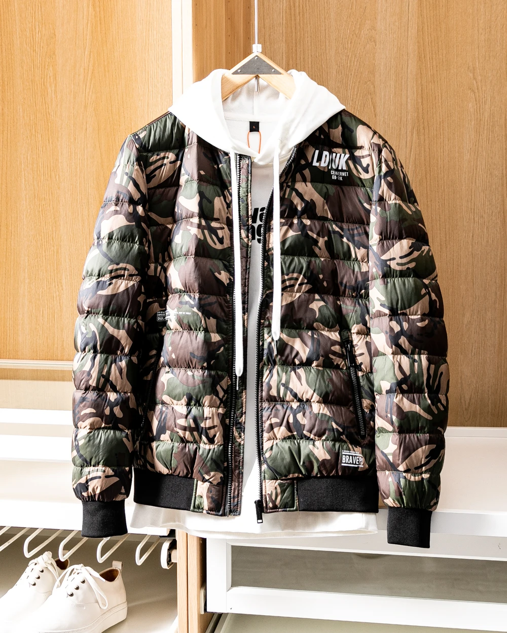 Clearance Men Duck Down Overcoat Winter Parka for Male Short Jacket with Camouflage Printed Outerwear Clothing 3XL