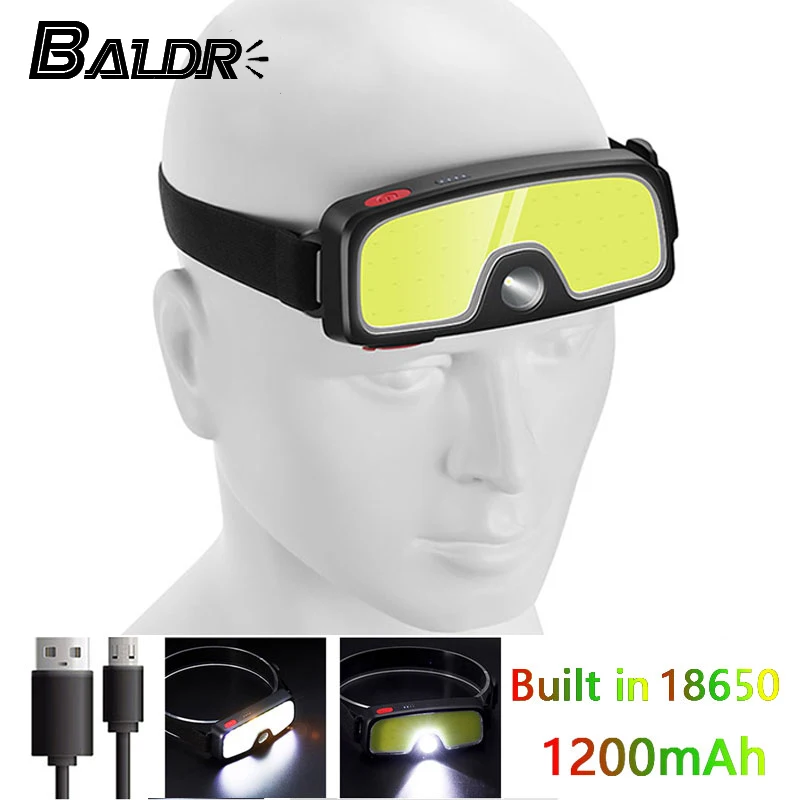 Портативный светодиодный налобный фонарь BALDR с COB матрицей Головной со