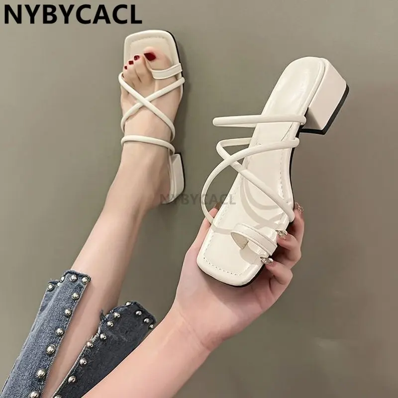 

Women Sandals Summer Fashion Narrow Band Dress Shoes Woman Open-toed Pumps Slippers Ladies Gladiator Sandalias thong sandal New
