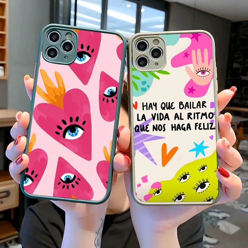 

Lucky Evil Eye Phone Case for iPhone 14 11 12 13 Mini Pro Max 8 7 Plus X XR XS MAX Translucent Matte Cover