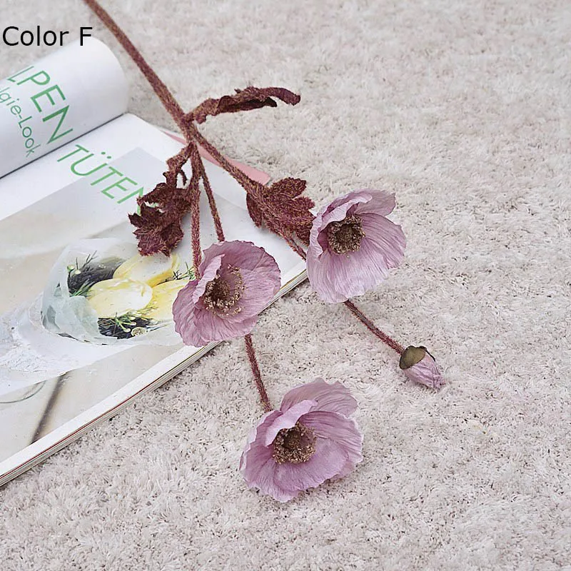 

Искусственные шелковые цветы мак Vintage Iceland