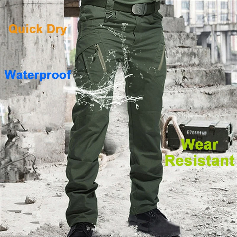 City Military Tactical Pants Men Combat Cargo Trousers Multi-pocket Waterproof Pant Casual Training Overalls Clothing Hiking