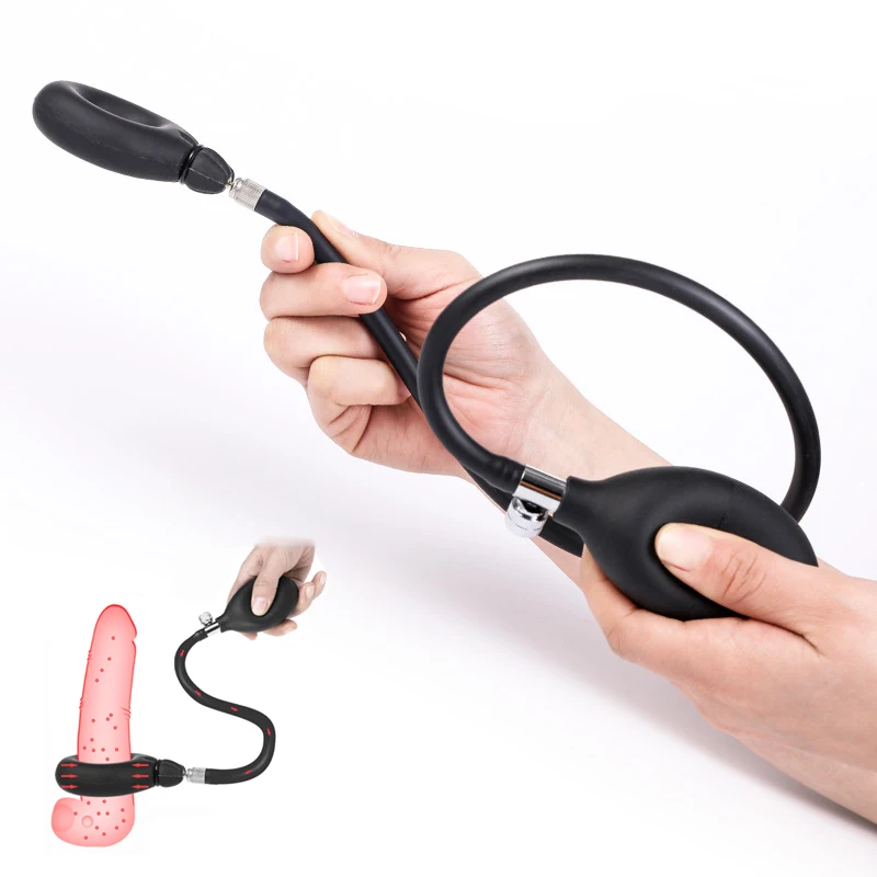 Надувное Силиконовое Бандажное кольцо для пениса упражнение Мастурбация