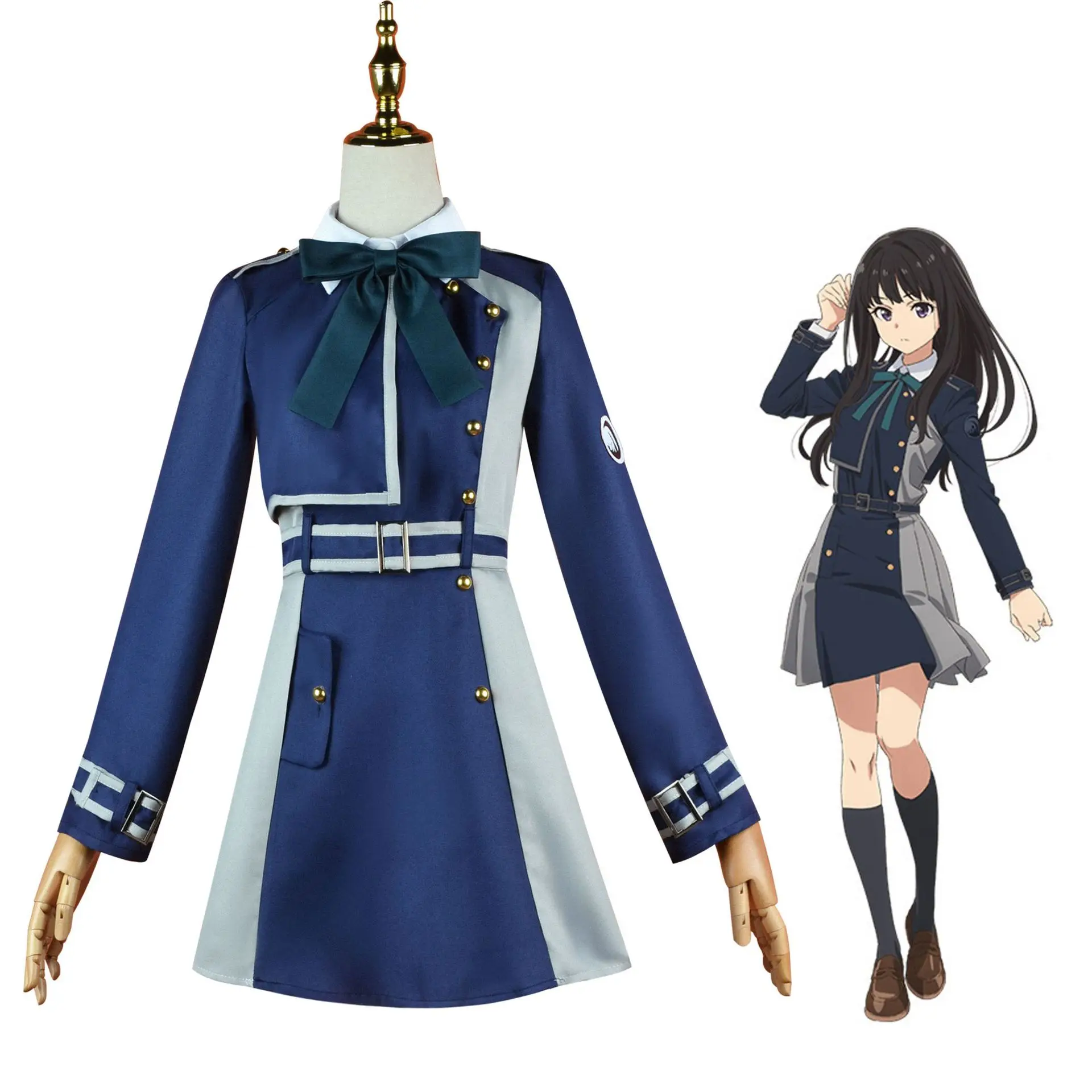 

Костюм Lycoris Recoilme nishikier Chisato Inoue Takina Аниме Косплей Костюм Красная Синяя Униформа платье Хэллоуин женские костюмы
