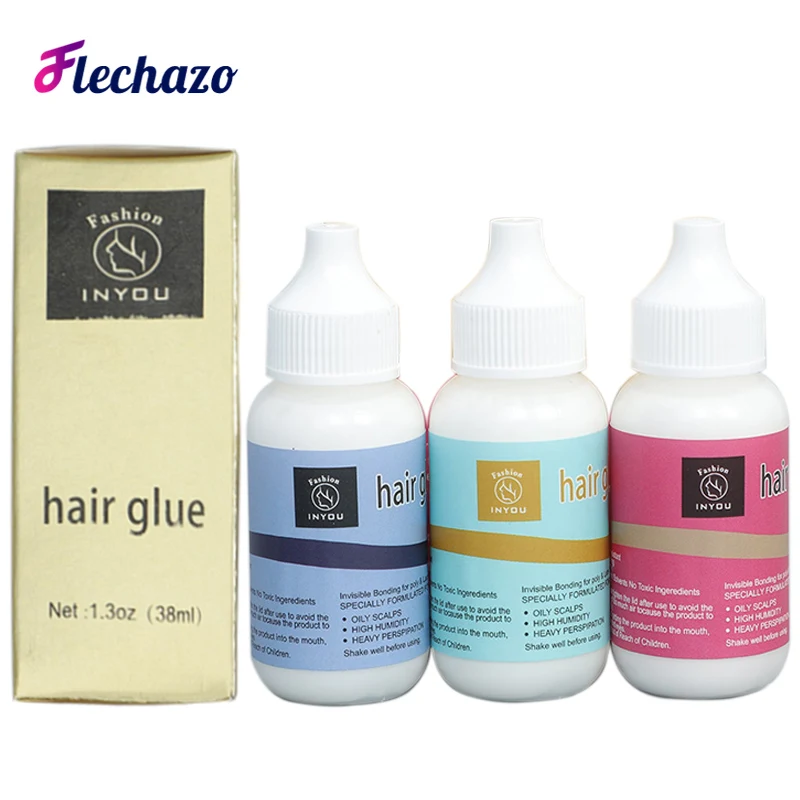 Flechazo Wig Glue Hair Replacement Adhesive 1.3Oz Invisible Bonding Glue Strong Hold Lace Glue For Poly Hairpiece Toupee Systems