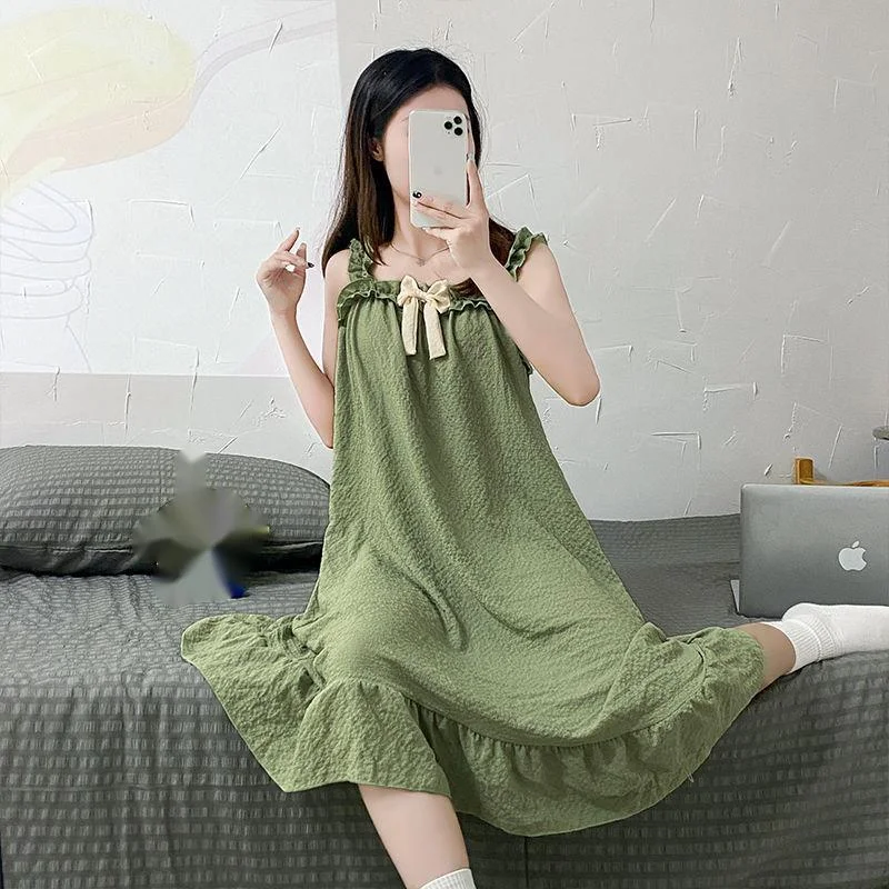 Summer Sleepshirt for Women Sleeveless Losse Long Home Clothes Nightie for Women Nightgowns Cute Sweet Night Dress for Sleeping