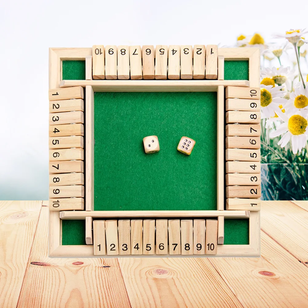 

Game Games Board Wooden Box The Shut Flop Dice Four Sided Toys Child Parent Family Toy Digital Multiplication Table Kids Wood