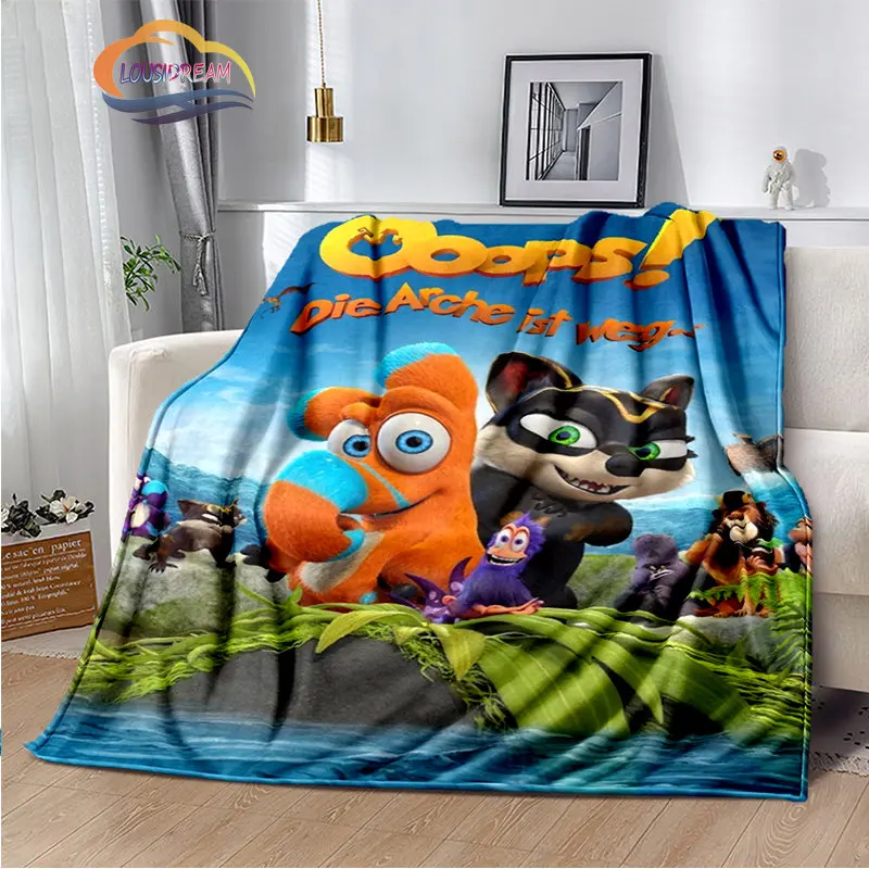 

Cartoon Ooops! Noah is Gone Flannel Blankets Cartoon animal Blankets Sofa Bed Blanket children Blankets Travel blanket