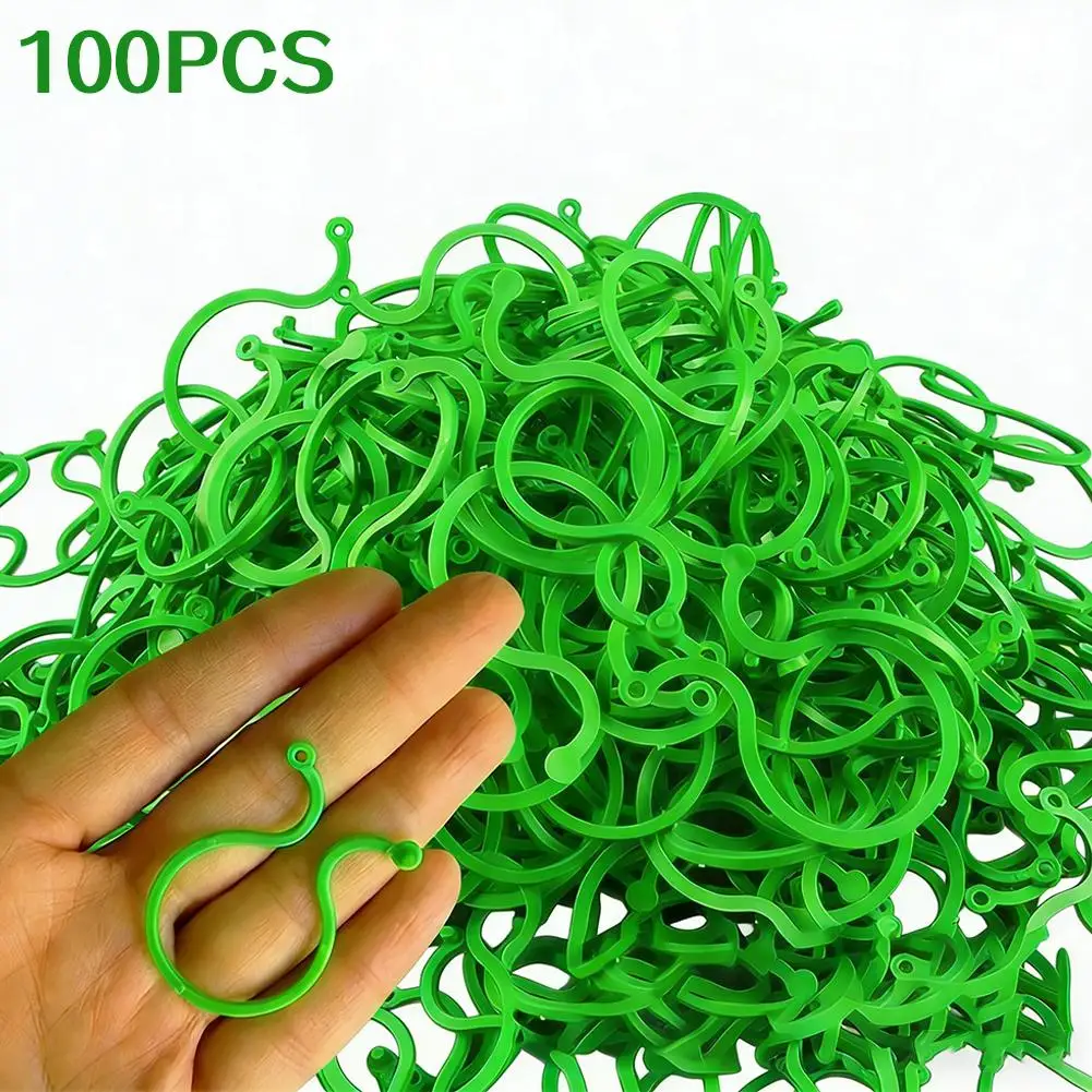 

Пластиковые зажимы для растений, зеленый, 100 штук