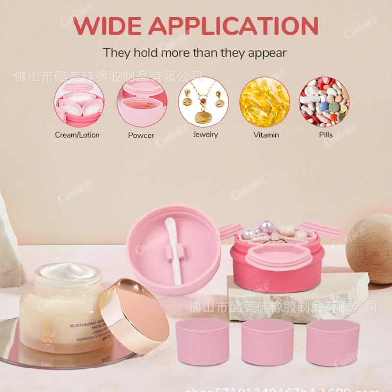 

2022 New Silicone Cosmetic Dispensing Box Medicine Box Accessories Storage Outdoor Travel Portable Silicone Dispensing Box