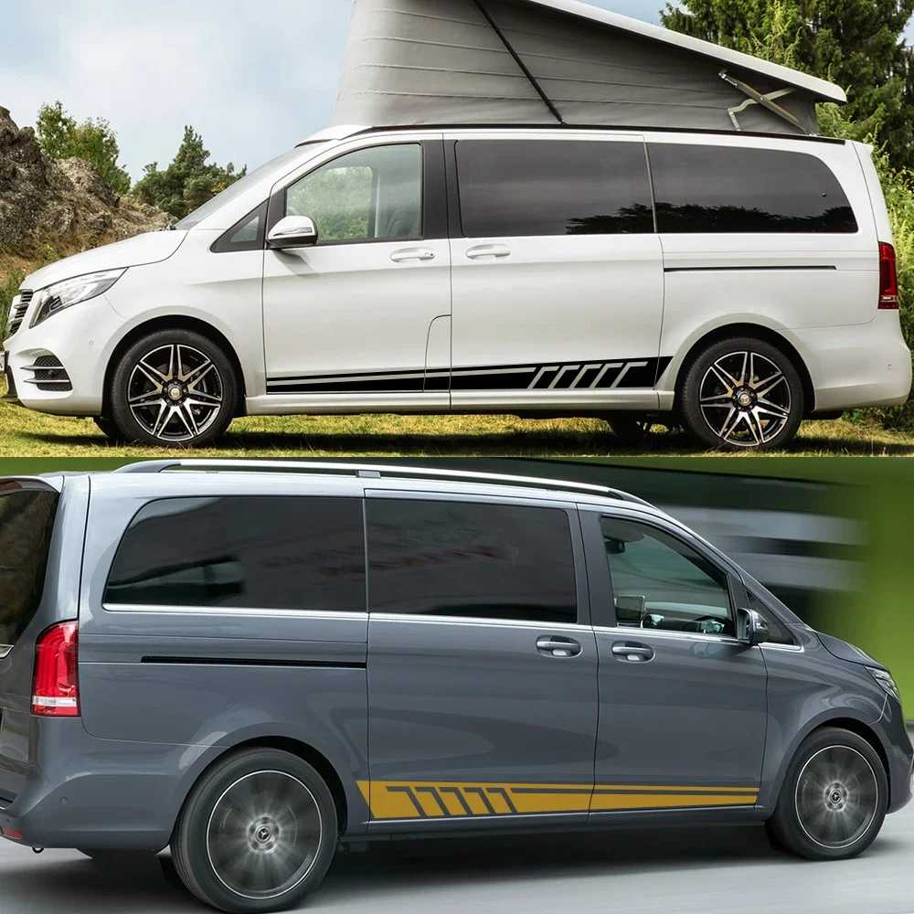 Фото Наклейки на боковую дверь автомобиля для Mercedes Benz Vito V Class W447 V260 Viano WV639 Виниловый декор автомобиля Deacal Аксессуары для автотюнинга №3