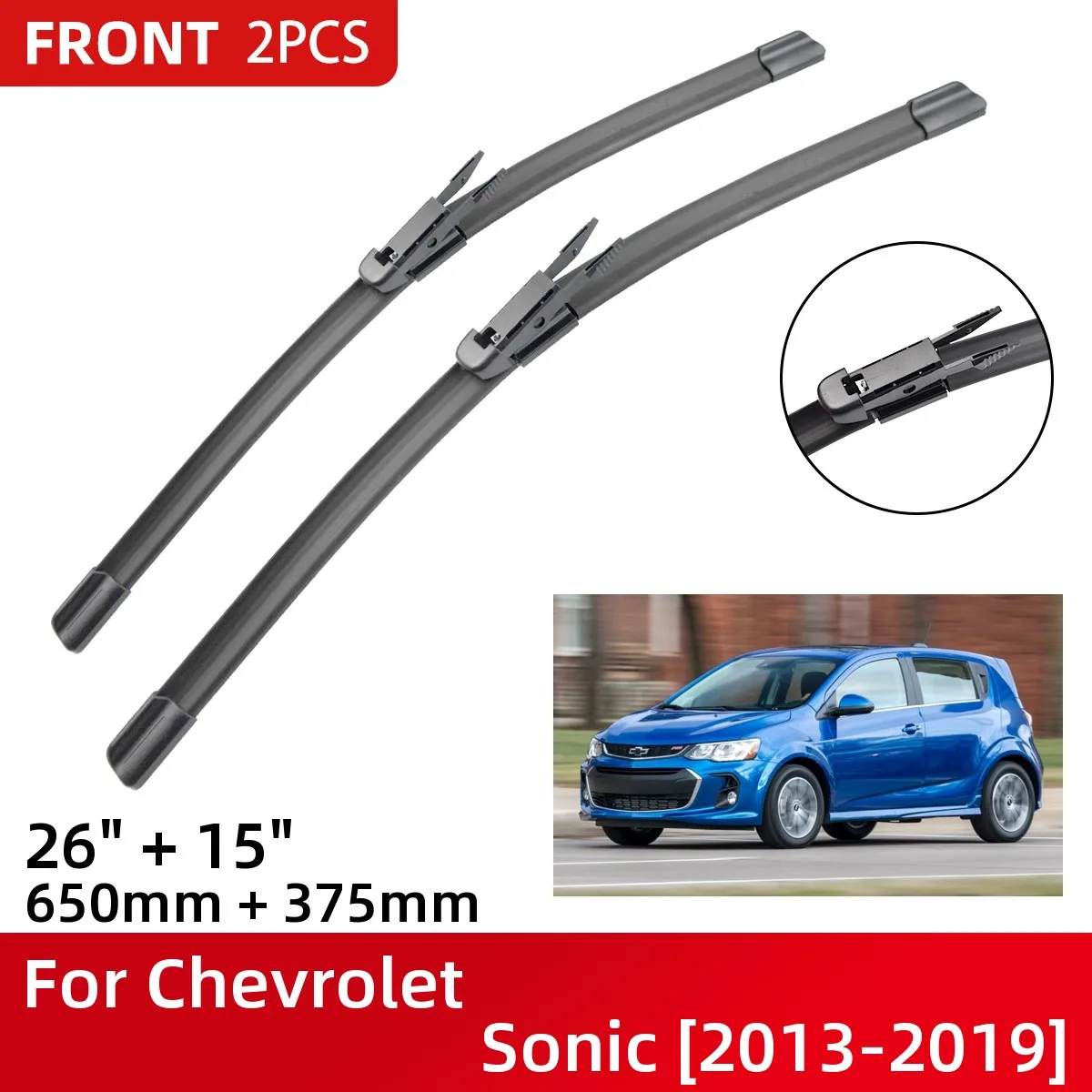 

Front Wiper Blades For Chevrolet Sonic 2013-2019 Windshield Windscreen Window 26"+15" 2013 2014 2015 2016 2017 2018 2019