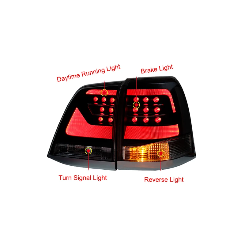 

LED Tail Lights For Toyota Land Cruiser Taillight 2008-2015 Car Accessories DRL Turn Signal Lamps Fog Brake Reversing