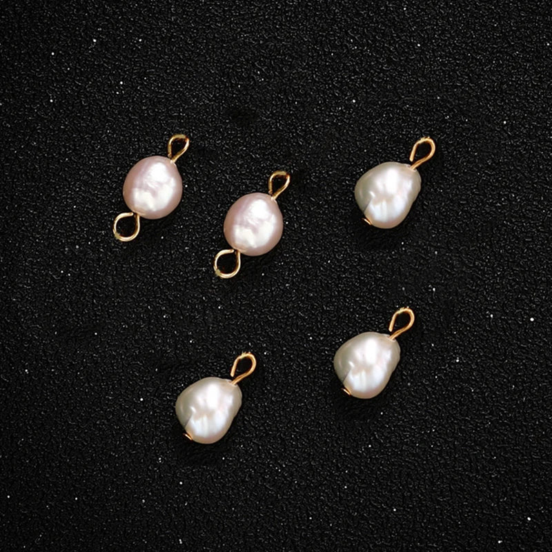 Нестандартные подвески из нержавеющей стали в стиле барокко с пресноводным жемчугом для изготовления ювелирных изделий «сделай сам», жемчужные подвески ручной работы, аксессуары, 20 шт./партия