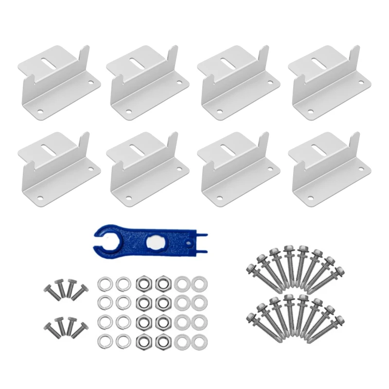 

Solar Panel Mounting Kit with Nuts Bolts for Roof Plates Roof Rack Mounting Bracket Motorhome Off-Gird Roof Installation