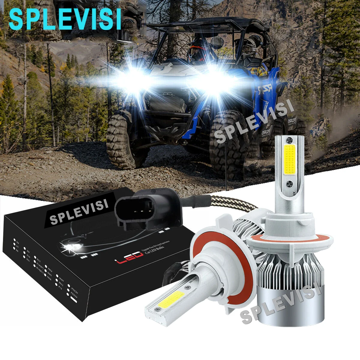 

2x 100W 9008 LED Headlight Bulbs 6000K For Polaris POLARIS Ranger RZR 570S 800S 900S 1000 XP