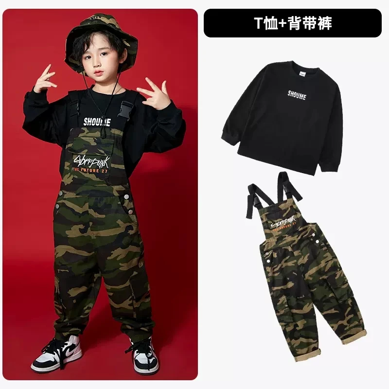 

Girls Hip Hop Camouflage Overalls Boys Baggy Pants Dungaree Trousers Kids Jumpsuit Street Dance Wear Romper Children Streetwear