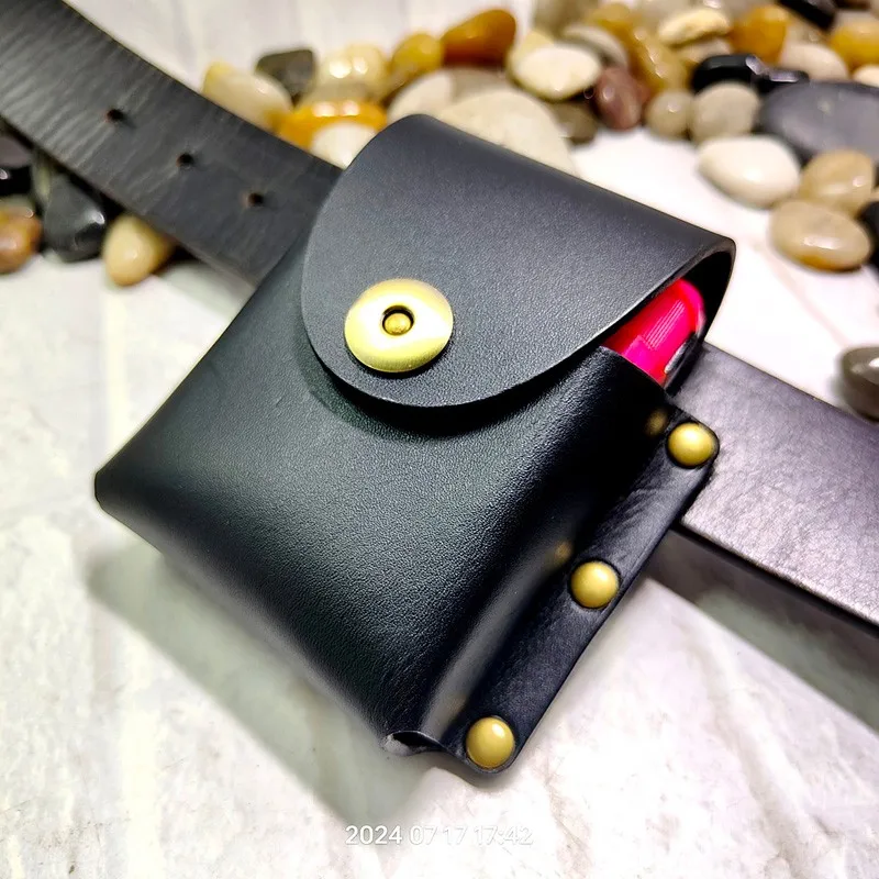 Blongk кожаная мужская поясная сумка ручной работы с заклепками и здоровым