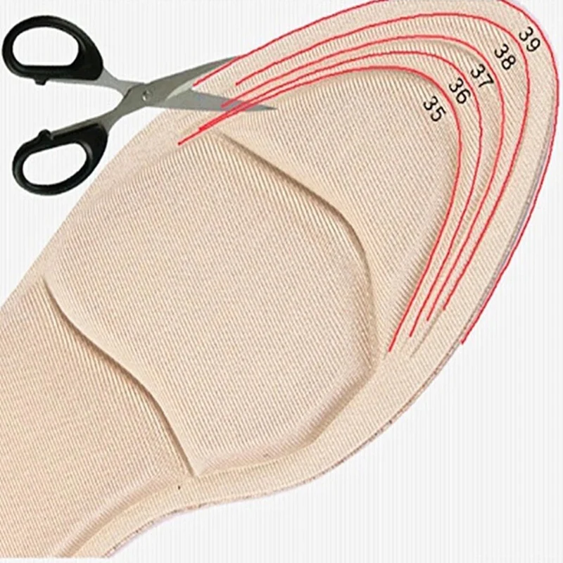 Comfort Breathable Memory Foam Insoles for Women High-heel Shoes Anti-slip Cutable Foot Care Massage Protection Shoe Pad 1/2pair