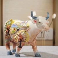 hand painted 3d ceramic cow furnishings bullish ceramic decorations american country style home accessories exquisite gifts