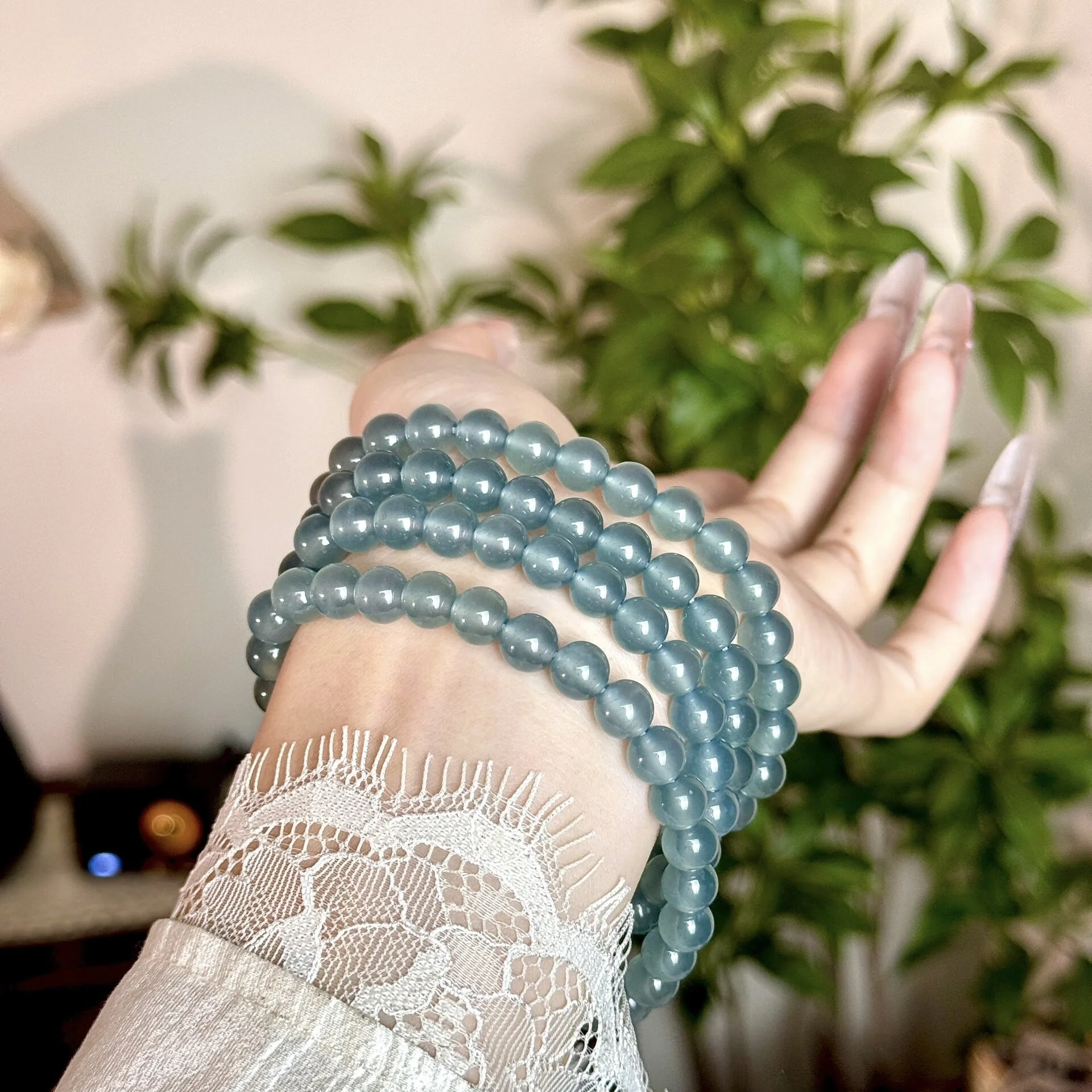 Натуральный нефритовый синий водный клей с высоким ледяным семенем стальной