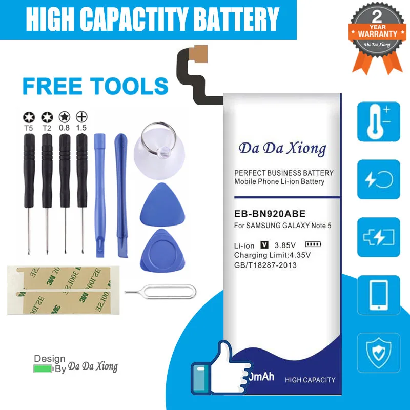 

Аккумулятор для телефона Samsung Galaxy Note 5 N9200 N920t, 4900 мАч