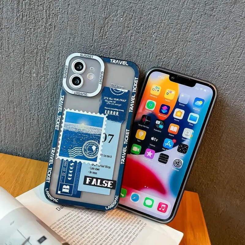 Чехол для телефона с коллажем Пейзажа iPhone 15 14 Pro Max 13 12 Mini 11 XR XS X 8 7 6 6S Plus SE 2020 мягкий