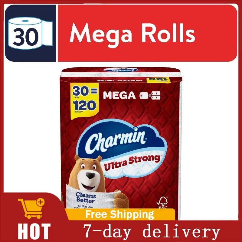 

Сверхпрочная туалетная бумага Charmin Mega Roll, 242 листов в рулоне, 30 шт.