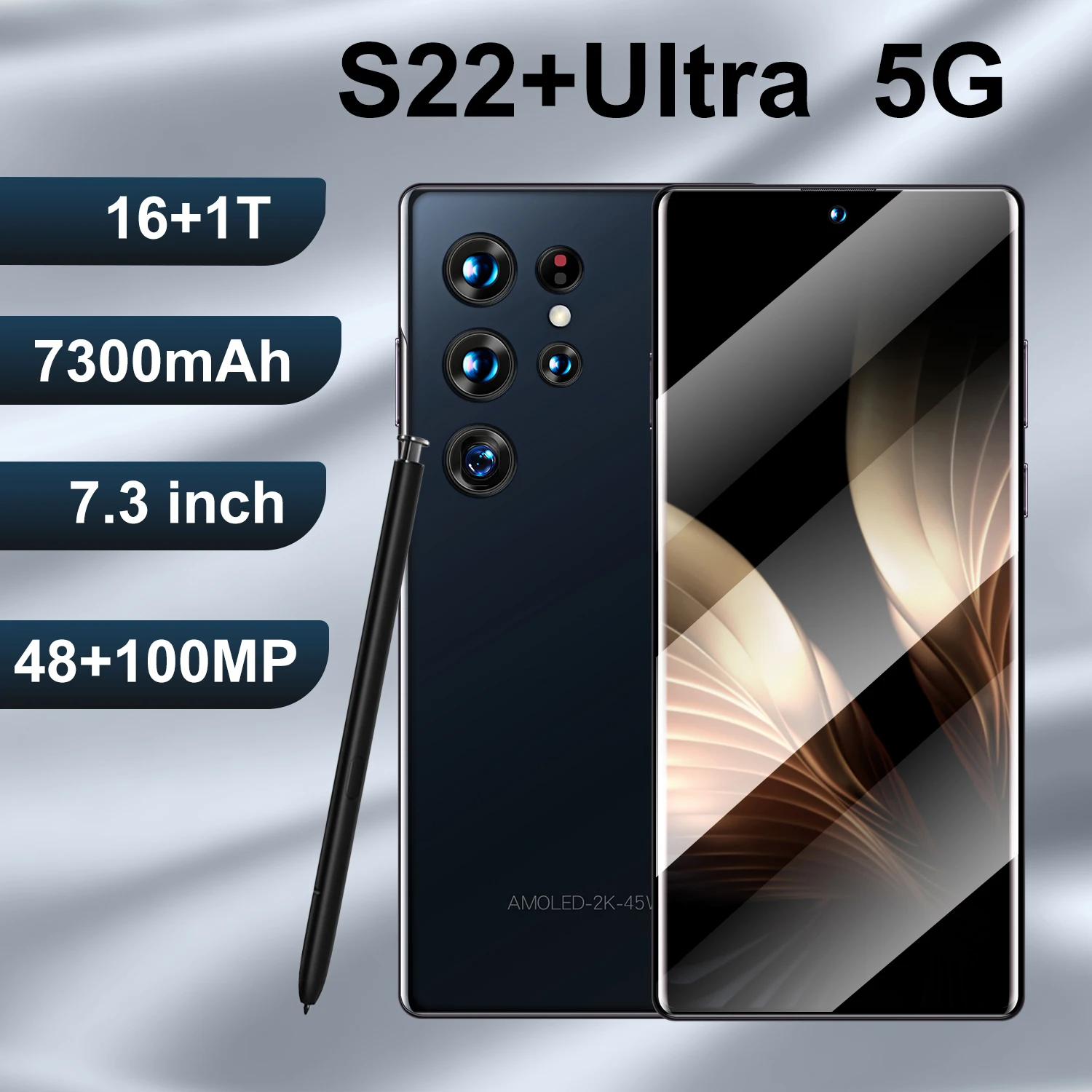 

Новый смартфон S22 + Ultra 7,3 дюймов Android, версия global, 16 go + от 1 до 7300 мАч, сеть 4G/5G двойная SIM