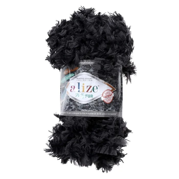 Пряжа &quotPuffy fur&quot 100% микрополиэстер 6м/100г (6101 графит) | Дом и сад